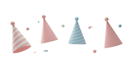 party hats isolated on white