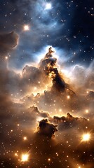 Obraz premium Cosmic Pillars, Nebula, Star Formation, Space, Background