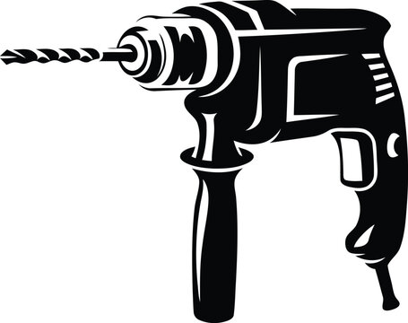 black drill tool, side view clip art preview
