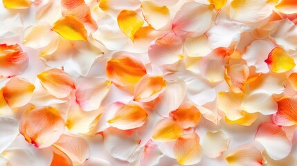 Beautiful Colorful Flower Petals in Soft Pastel Tones on Surface