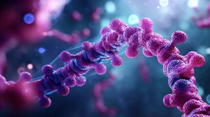 Close-up view of a colorful molecular structure with a blurred background, symbolizing scientific discovery