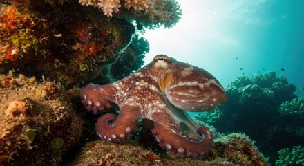 underwater life of a coral reef