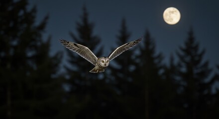 owl in the night sky