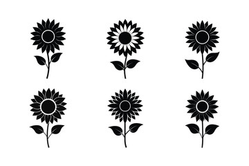 Sunflower (Helianthus annuus) silhouette vector illustration