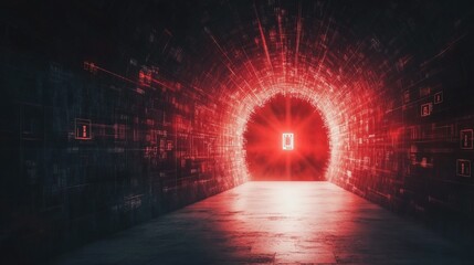 Futuristic Secure Vault with Neon Highlights, Encrypted Symbols, Advanced Data Protection, Sleek and Modern Design