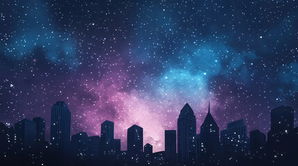 Starry Night Cityscape - A Stunning Urban Panorama