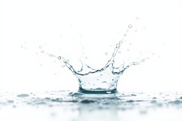 High-Speed Water Splash, Crystal Clear Droplet Impact