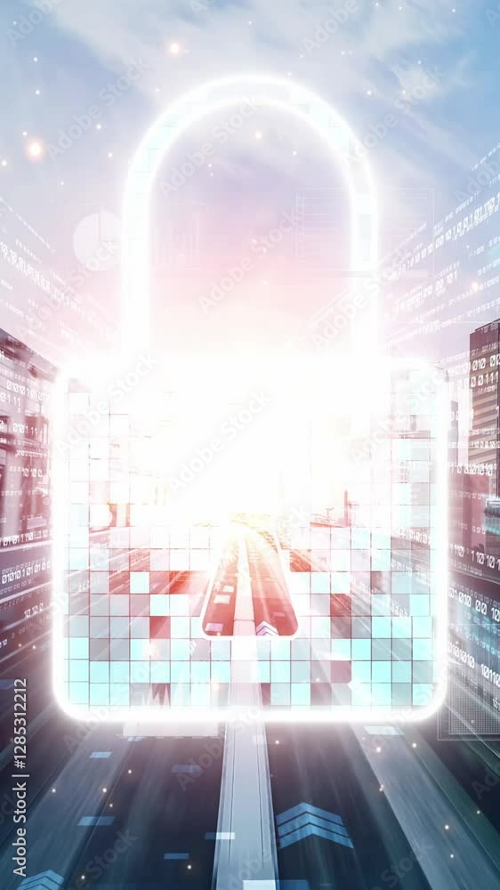 Poster cyber security and online data protection with tacit secured encryption software . concept of smart 