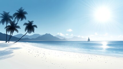 Cartoon beach scene illustration