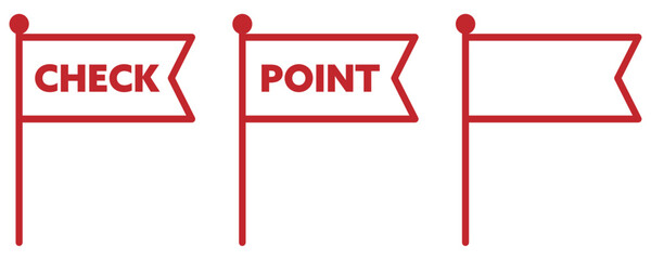 CHECKとPOINTのアイコン 赤