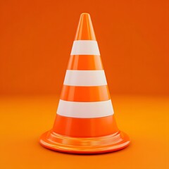 A 3D abstract traffic cone