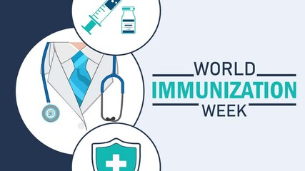 World Immunization week background or banner design template is observed every year in November.