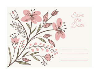 Floral Wedding Invitation Card Template Watercolor