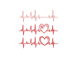 Heart Beat Illustration with Heart Symbol. Heartbeat illustration with heart symbol, ECG pulse line, cardiogram with heart, heartbeat graphic, heart rate design, medical heart pulse, heartbeat vector