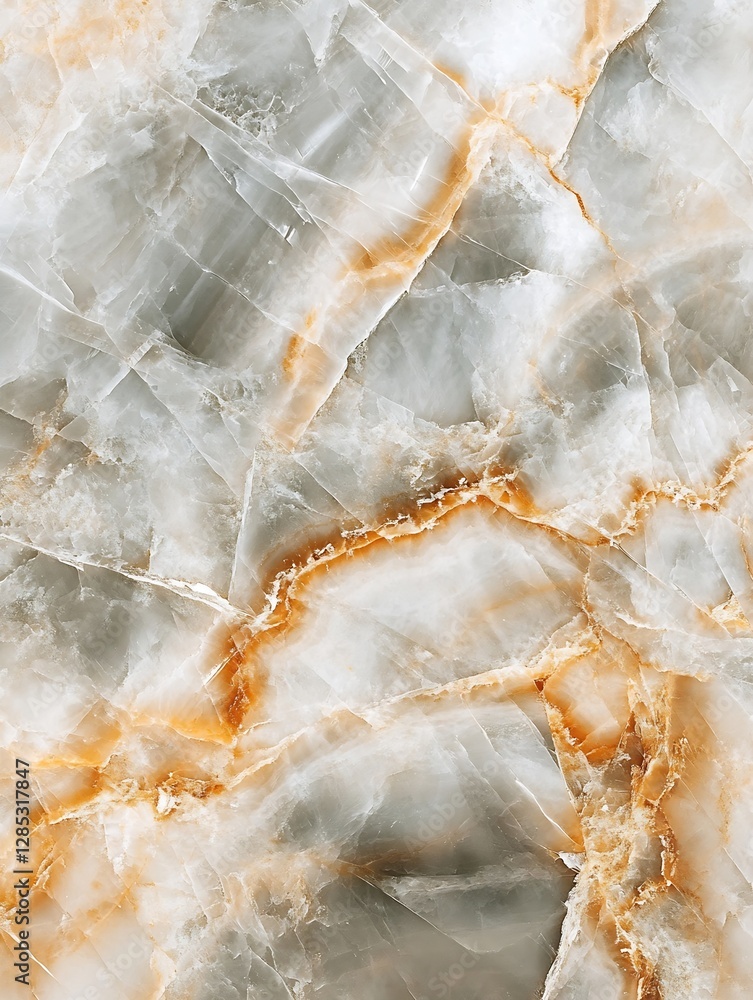 Aufkleber natural stone texture with beautiful gray and orange veins for design elements : generative ai