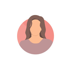 Vector illustration of a woman with wave haiir for user profile, avatar, web design, etc.