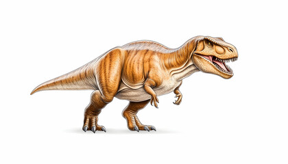 Naklejka premium Tyrannosaurus Rex illustration, prehistoric creature, white background, educational use