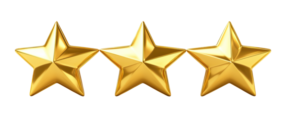 Three-Star Rating Review Icon Representing Moderate Quality and Customer Feedback