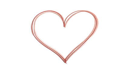 isolated line drawing heart symbol, romantic red love shape PNG