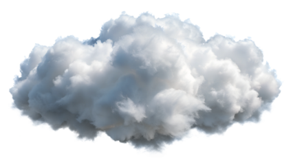 Fluffy Cloud PNG on White Background