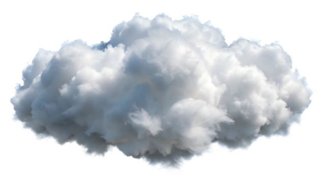 Fluffy Cloud PNG on White Background