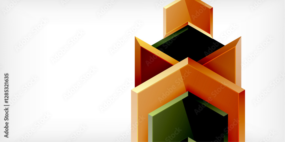 Poster vector 3d arrow techno design template