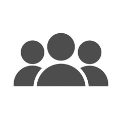 Minimalist flat vector of a grey teamwork icon representing unity, cooperation, and collaboration. Perfect for corporate branding, business materials, websites, apps, and presentations.