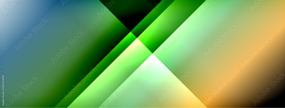 Poster Dynamic shadow lines with gradient colors geometric background