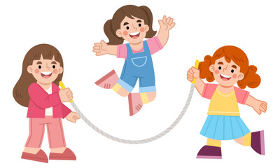 Illustration of Girls Jumping Rope