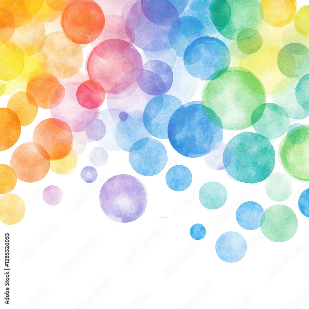 Wall mural a spectrum of spheres: an abstract composition features a vibrant array of colorful, translucent sph