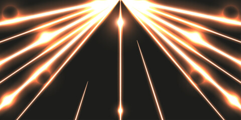 Motion speed Effect vector illustrattion. Trendy Highway mocha mousse color Motion Lights background template design. Car traffic Effect isolated black background.