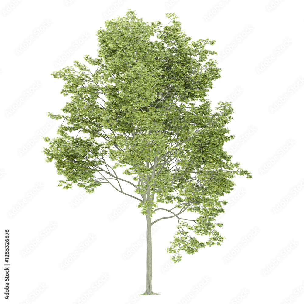Wall mural collection of ash tree isolated on transparent canvasisolated on transparent canvas