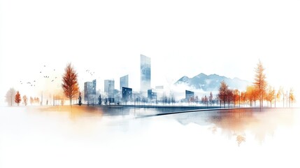 Obraz premium Urban Solar Integration, A modern cityscape harmoniously blending renewable energy solutions with advanced urban infrastructure for a sustainable future