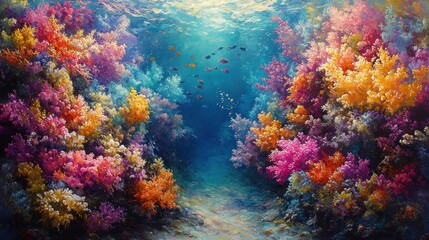 Underwater Coral Reef Painting