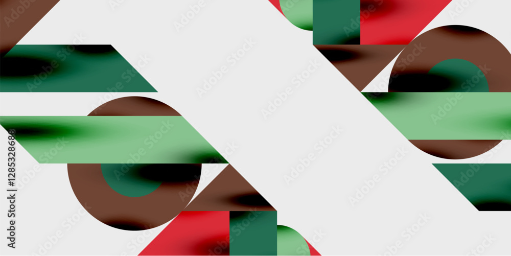 Aufkleber detailed composition of circles, semicircles, and triangles with glossy effects and smooth gradients