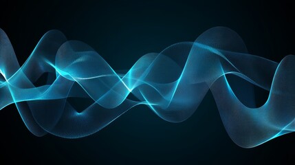 Fototapeta premium Quantum computer technology concept with blue futuristic circuit board, showcasing modern texture and wave flow, representing cutting-edge quantum explosion in digital systems.