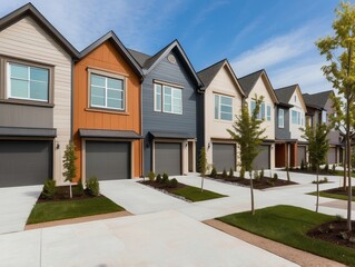 Modern Townhouses with Colorful Exterior Walls