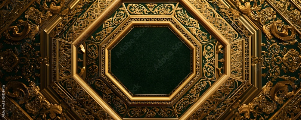Poster intricate ceiling design featuring octagonal shapes and ornate detailing
