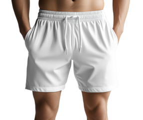 White athletic shorts for men, perfect for sports or casual wear