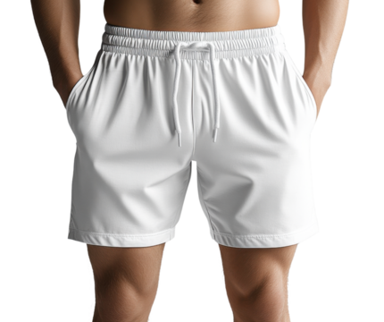 White athletic shorts for men, perfect for sports or casual wear