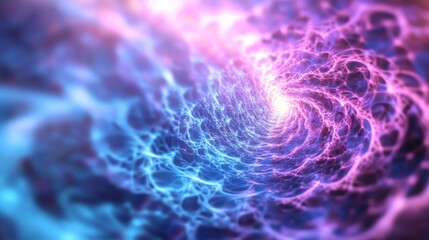 Abstract spiral tunnel, vibrant colors, glowing vortex