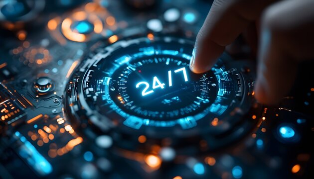 Futuristic 24/7 AI Interface