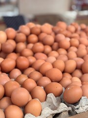 many egg display in shop