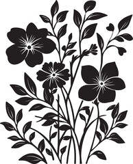 Intertwined Blossoms: A Black and White Floral Pattern

