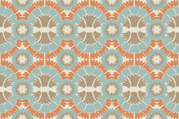 Motifs African boho paisley Floral Ikat pattern embroidery border. Ethnic ikat floral Aztec Indian Seamless Pattern. Ikat ethnic oriental traditional. Abstract for texture, fabric, clothing,decoration