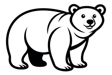 Fototapeta premium Bear Polar Icon Fat Teddy Vector Pet Cartoon Character Logo Symbol Illustration Clip Art Isolated Design. 