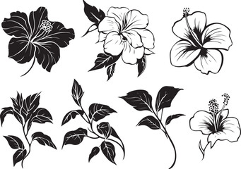 Intertwined Blossoms: A Black and White Floral Pattern
