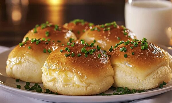 Delicious Cheese Rolls with Fresh Chives