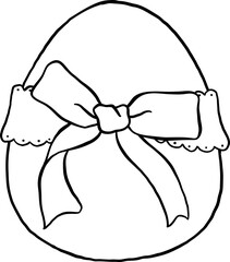 Coquette Easter Egg with Bow Outline