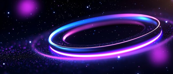 Obraz premium Ethereal Glow Rings in the Void Abstract Spacescape Composition Radiating Light Fantastic Cosmic Dimensions 103